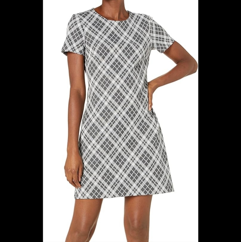Tommy Hilfiger Gray Plaid Sheath Dress - Picture 2 of 8